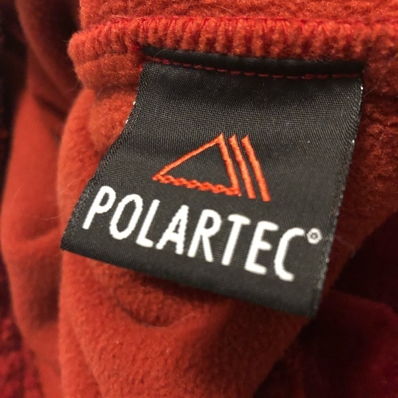 Women’s Cabela’s Red Fluffy Fleece 1/4‎ Zip Polartec Jacket. Size Small. WARM - Picture 5 of 11